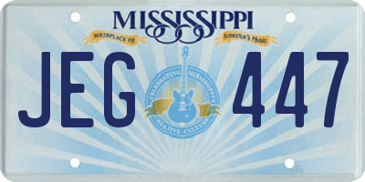 MS license plate JEG447