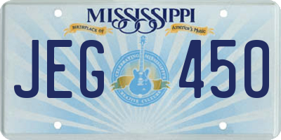 MS license plate JEG450