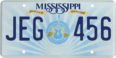 MS license plate JEG456