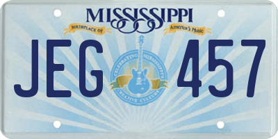 MS license plate JEG457