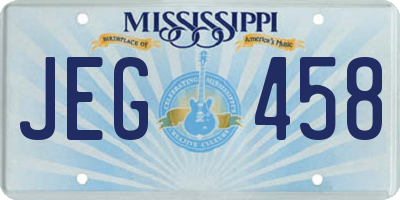 MS license plate JEG458