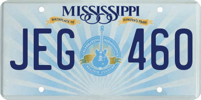MS license plate JEG460