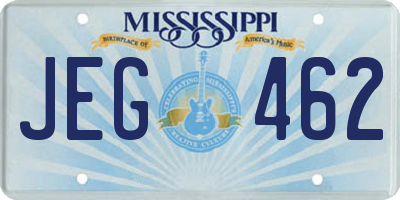 MS license plate JEG462