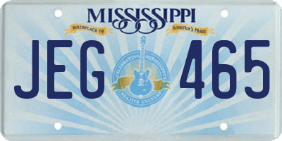 MS license plate JEG465