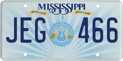 MS license plate JEG466