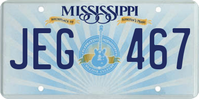 MS license plate JEG467