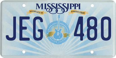 MS license plate JEG480