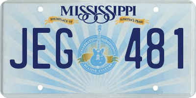 MS license plate JEG481