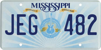 MS license plate JEG482