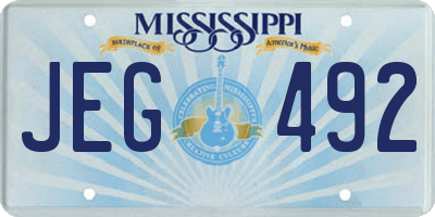 MS license plate JEG492