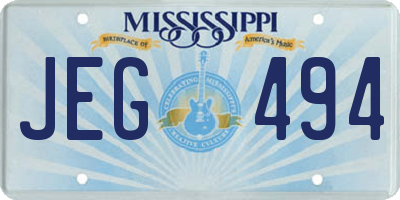 MS license plate JEG494
