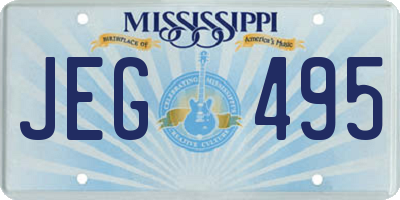 MS license plate JEG495