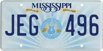 MS license plate JEG496