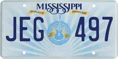 MS license plate JEG497