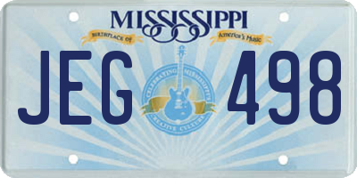 MS license plate JEG498