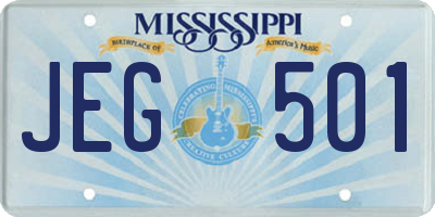 MS license plate JEG501