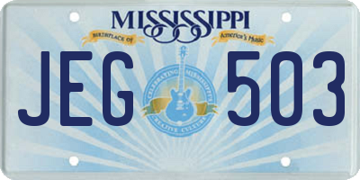 MS license plate JEG503