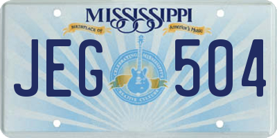 MS license plate JEG504