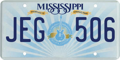 MS license plate JEG506