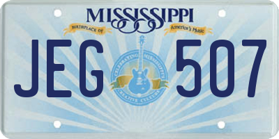 MS license plate JEG507