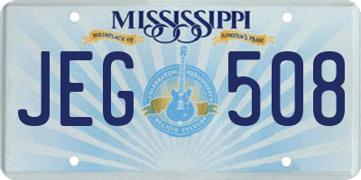 MS license plate JEG508
