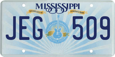 MS license plate JEG509