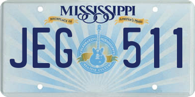 MS license plate JEG511