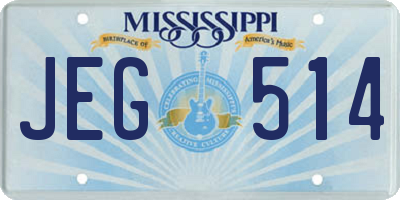 MS license plate JEG514