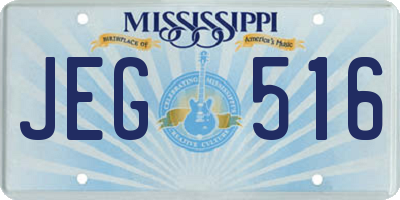 MS license plate JEG516