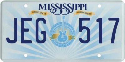 MS license plate JEG517