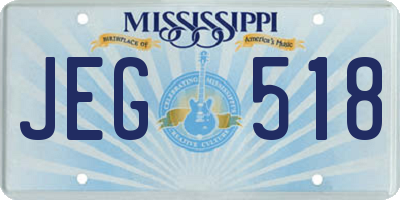 MS license plate JEG518