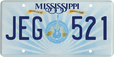 MS license plate JEG521
