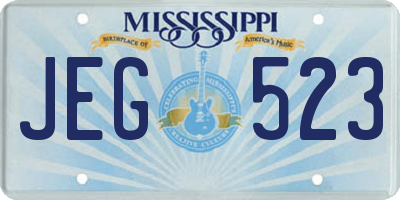 MS license plate JEG523