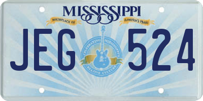 MS license plate JEG524