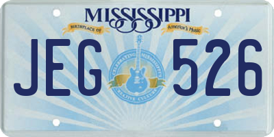 MS license plate JEG526
