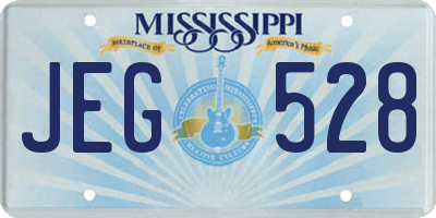 MS license plate JEG528