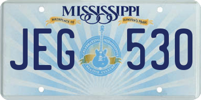 MS license plate JEG530