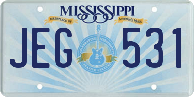 MS license plate JEG531