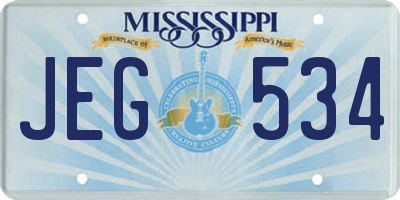 MS license plate JEG534