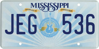 MS license plate JEG536