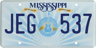 MS license plate JEG537