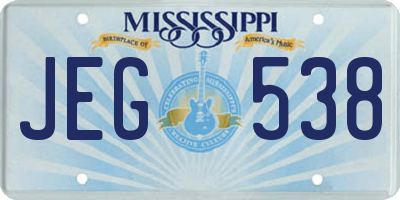 MS license plate JEG538