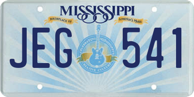 MS license plate JEG541