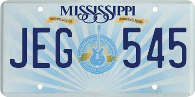 MS license plate JEG545