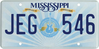 MS license plate JEG546