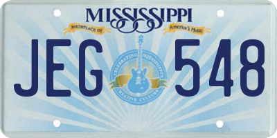 MS license plate JEG548