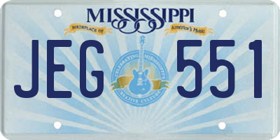 MS license plate JEG551