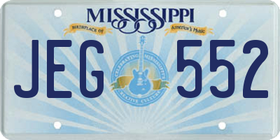 MS license plate JEG552