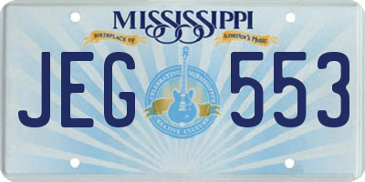 MS license plate JEG553