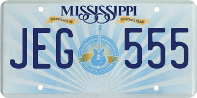 MS license plate JEG555